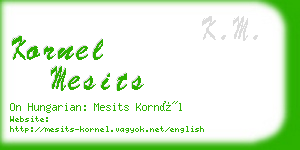 kornel mesits business card